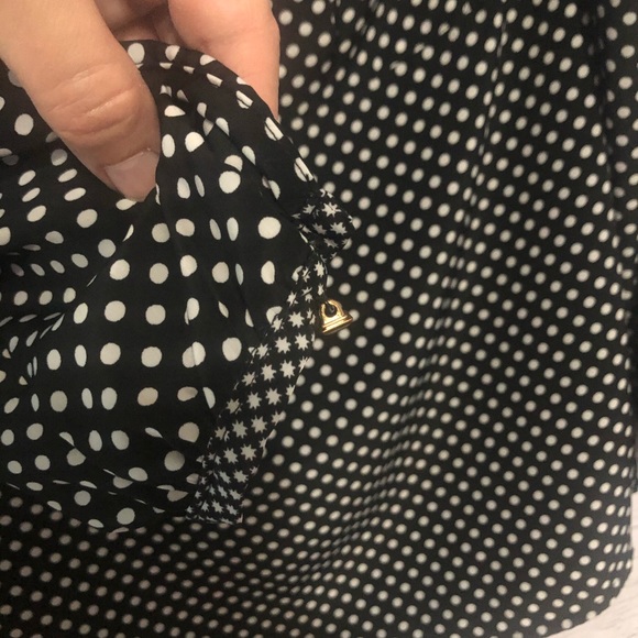Zara Basic black and white polka dot split top - Picture 5 of 5